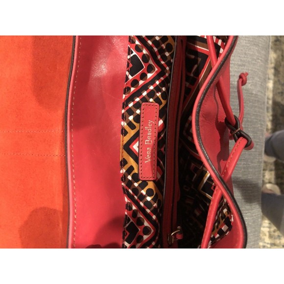 Vera Bradley Red Leather Large Backpack Handbag with dustbag